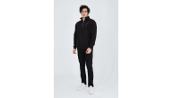 Erkek Yarım Fermuarlı Baskılı 3 iplik pamuklu sweatshirt - Siyah Erkek Yarım Fermuarlı Baskılı 3 iplik pamuklu sweatshirt - Siyah