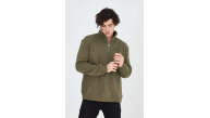 Erkek Yarım Fermuarlı Baskılı 3 iplik pamuklu sweatshirt - Yeşil Erkek Yarım Fermuarlı Baskılı 3 iplik pamuklu sweatshirt - Yeşil