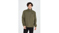 Erkek Yarım Fermuarlı Baskılı 3 iplik pamuklu sweatshirt - Yeşil Erkek Yarım Fermuarlı Baskılı 3 iplik pamuklu sweatshirt - Yeşil