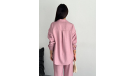 Kadın Gömlek Pantolon ikili Alt-Üst Takım - Toz Pembe Kadın Gömlek Pantolon ikili Alt-Üst Takım - Toz Pembe