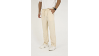 Erkek Jakar Kutu Desenli Baggy Eşofman Pantolon - Bej