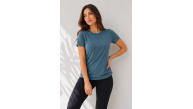 Kadın 3’lü Kısa Kollu Bisiklet Yaka Basic Slim Fit T-Shirt -Petrol Mavisi  - Bej - Mavi