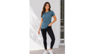 Kadın 3’lü Kısa Kollu Bisiklet Yaka Basic Slim Fit T-Shirt -Petrol Mavisi  - Bej - Mavi