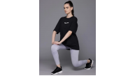 Kadın Baskılı T-Shirt Kısa Kol Bisiklet Yaka Oversize Rahat Kalıp Tişört - Siyah Kadın Baskılı T-Shirt Kısa Kol Bisiklet Yaka Oversize Rahat Kalıp Tişört - Siyah