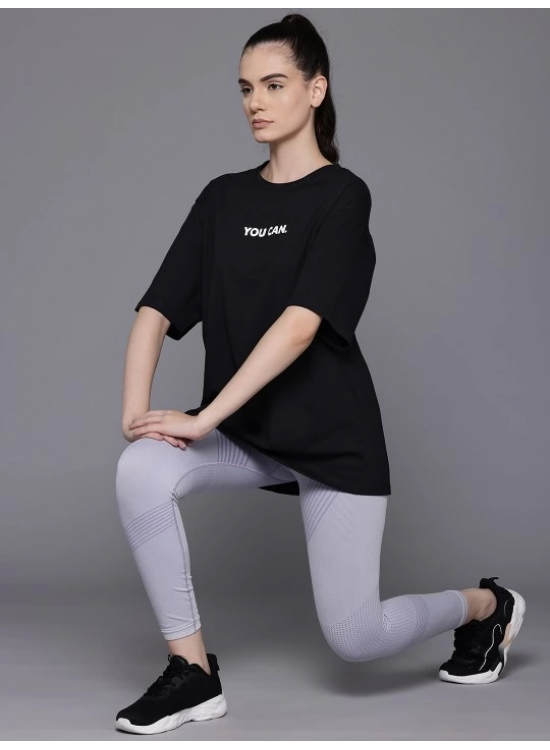 Kadın Baskılı T-Shirt Kısa Kol Bisiklet Yaka Oversize Rahat Kalıp Tişört - Siyah Kadın Baskılı T-Shirt Kısa Kol Bisiklet Yaka Oversize Rahat Kalıp Tişört - Siyah