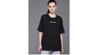 Kadın Baskılı T-Shirt Kısa Kol Bisiklet Yaka Oversize Rahat Kalıp Tişört - Siyah Kadın Baskılı T-Shirt Kısa Kol Bisiklet Yaka Oversize Rahat Kalıp Tişört - Siyah