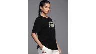 Kadın Baskılı T-Shirt Kısa Kol Bisiklet Yaka Oversize Rahat Kalıp Tişört - Siyah Kadın Baskılı T-Shirt Kısa Kol Bisiklet Yaka Oversize Rahat Kalıp Tişört - Siyah