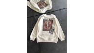Kadın Bisiklet Yaka Kilim Halı Baskılı 3 İplik Pamuklu Sweatshirt - Beyaz Kadın Bisiklet Yaka Kilim Halı Baskılı 3 İplik Pamuklu Sweatshirt - Beyaz