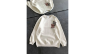 Kadın Bisiklet Yaka Kilim Halı Baskılı 3 İplik Pamuklu Sweatshirt - Beyaz Kadın Bisiklet Yaka Kilim Halı Baskılı 3 İplik Pamuklu Sweatshirt - Beyaz