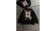 Kadın Bisiklet Yaka Kilim Halı Baskılı 3 İplik Pamuklu Sweatshirt - Siyah Kadın Bisiklet Yaka Kilim Halı Baskılı 3 İplik Pamuklu Sweatshirt - Siyah