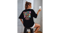 Kadın Baskılı T-Shirt Kısa Kol Bisiklet Yaka Oversize Rahat Kalıp Tişört - Siyah Kadın Baskılı T-Shirt Kısa Kol Bisiklet Yaka Oversize Rahat Kalıp Tişört - Siyah