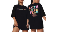 Kadın Baskılı T-Shirt Kısa Kol Bisiklet Yaka Oversize Rahat Kalıp Tişört - Siyah Kadın Baskılı T-Shirt Kısa Kol Bisiklet Yaka Oversize Rahat Kalıp Tişört - Siyah