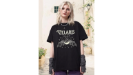 Kadın Baskılı T-Shirt Kısa Kol Bisiklet Yaka Oversize Rahat Kalıp Tişört - Siyah Kadın Baskılı T-Shirt Kısa Kol Bisiklet Yaka Oversize Rahat Kalıp Tişört - Siyah