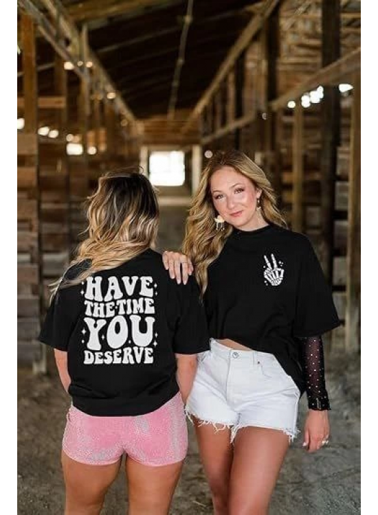 Kadın Baskılı T-Shirt Kısa Kol Bisiklet Yaka Oversize Rahat Kalıp Tişört - Siyah Kadın Baskılı T-Shirt Kısa Kol Bisiklet Yaka Oversize Rahat Kalıp Tişört - Siyah