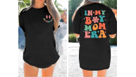 Kadın Baskılı T-Shirt Kısa Kol Bisiklet Yaka Oversize Rahat Kalıp Tişört - Siyah