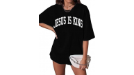 Kadın Baskılı T-Shirt Kısa Kol Bisiklet Yaka Oversize Rahat Kalıp Tişört - Siyah Kadın Baskılı T-Shirt Kısa Kol Bisiklet Yaka Oversize Rahat Kalıp Tişört - Siyah