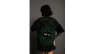 Kadın Bisiklet Yakalı Sırt Baskılı Oversize Kısa kol T-Shirt - Siyah Kadın Bisiklet Yakalı Sırt Baskılı Oversize Kısa kol T-Shirt - Siyah