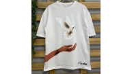 Kadın Kısa Kol Yazlık Tişört Bisiklet Yaka Uzi Güvercin Baskılı T-Shirt - Beyaz Kadın Kısa Kol Yazlık Tişört Bisiklet Yaka Uzi Güvercin Baskılı T-Shirt - Beyaz