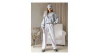 Kadın 3 İplik Pamuklu Oversize Yarım Fermuarlı Yakalı Basic Sweatshirt - Gri