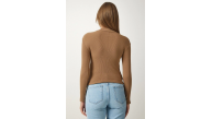 Kadın Full Likralı Fitilli Kaşkorse Body - Kahve Kadın Full Likralı Fitilli Kaşkorse Body - Kahve