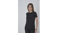 Kadın Gögüs Fileli T-Shirt Kısa Kol Bisiklet Yaka Slimfit Tişört - Siyah Kadın Gögüs Fileli T-Shirt Kısa Kol Bisiklet Yaka Slimfit Tişört - Siyah