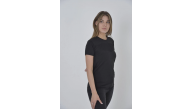 Kadın Gögüs Fileli T-Shirt Kısa Kol Bisiklet Yaka Slimfit Tişört - Siyah Kadın Gögüs Fileli T-Shirt Kısa Kol Bisiklet Yaka Slimfit Tişört - Siyah