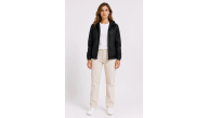 Kadın Kapüşonlu İç Astarlı Su ve Rüzgar İtici Fermuarlı Cepli İnce Rüzgarlık - Siyah