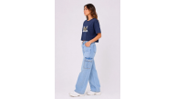Kadın Kedi Baskılı Oversize Crop Tişört Salaş Basic Yarım Kol T-shirt - Lacivert Kadın Kedi Baskılı Oversize Crop Tişört Salaş Basic Yarım Kol T-shirt - Lacivert