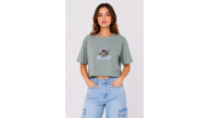 Kadın Kedi Baskılı Oversize Crop Tişört Salaş Basic Yarım Kol T-shirt - Mint Yeşili Kadın Kedi Baskılı Oversize Crop Tişört Salaş Basic Yarım Kol T-shirt - Mint Yeşili