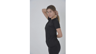 Kadın Omuz Fileli T-Shirt Kısa Kol Bisiklet Yaka Slimfit Tişört - Siyah Kadın Omuz Fileli T-Shirt Kısa Kol Bisiklet Yaka Slimfit Tişört - Siyah