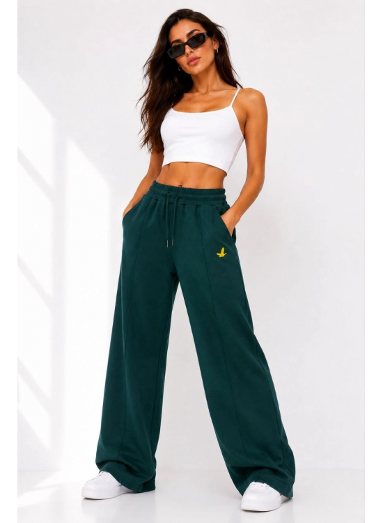 Kadın Osy Modal Yumuşak Dokulu Cima Dikişli Nakışlı Cepli Oversize Bol Paça Eşofman Altı - Yeşil Kadın Osy Modal Yumuşak Dokulu Cima Dikişli Nakışlı Cepli Oversize Bol Paça Eşofman Altı - Yeşil