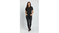 Kadın Polo Yaka Tişört Pike Kumaş Kısa Kol Regular Fit Yazlık T-Shirt - Siyah Kadın Polo Yaka Tişört Pike Kumaş Kısa Kol Regular Fit Yazlık T-Shirt - Siyah