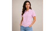 Kadın Polo Yaka Pike Kumaş Düğmeli Basic Tişört Günlük Rahat - Pembe Kadın Polo Yaka Pike Kumaş Düğmeli Basic Tişört Günlük Rahat - Pembe