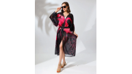 Kadın Rahat Kesim Şifon Kimono - Siyah Kadın Rahat Kesim Şifon Kimono - Siyah