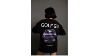 Kadın Oversize Tişört Golf GTI Retro Araba Baskılı T-shirt- Siyah Kadın Oversize Tişört Golf GTI Retro Araba Baskılı T-shirt- Siyah