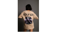 Kadın Oversize Tişört Golf GTI Retro Araba Baskılı T-shirt - Bej Kadın Oversize Tişört Golf GTI Retro Araba Baskılı T-shirt - Bej