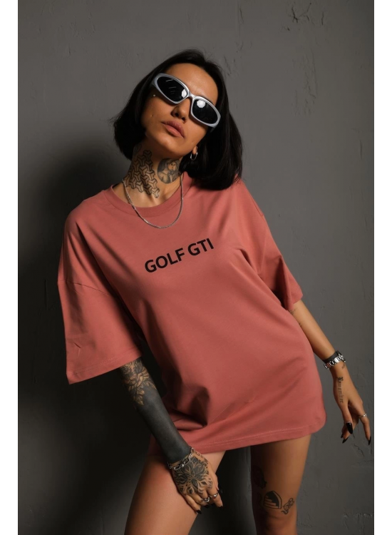 Kadın Oversize Tişört Golf GTI Retro Araba Baskılı T-shirt - Gül Kurusu Kadın Oversize Tişört Golf GTI Retro Araba Baskılı T-shirt - Gül Kurusu