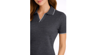 Kadın Yazlık Dokuma Triko Tişört Düğmesiz Polo Yaka Kısa Kol T-Shirt - Siyah Kadın Yazlık Dokuma Triko Tişört Düğmesiz Polo Yaka Kısa Kol T-Shirt - Siyah