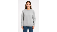 Kadın 3 İplik Pamuklu Düz Bisiklet Yaka SweatShirt - Gri