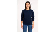 Kadın 3 İplik Pamuklu Düz Bisiklet Yaka SweatShirt - Lacivert