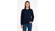 Kadın 3 İplik Pamuklu Düz Bisiklet Yaka SweatShirt - Lacivert