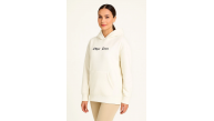 Kadın Kapüşonlu Kanguru Cepli Sweatshirt 3 İplik Pamuklu Baskılı Hoodie - Beyaz Kadın Kapüşonlu Kanguru Cepli Sweatshirt 3 İplik Pamuklu Baskılı Hoodie - Beyaz