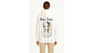 Kadın Kapüşonlu Kanguru Cepli Sweatshirt 3 İplik Pamuklu Baskılı Hoodie - Beyaz Kadın Kapüşonlu Kanguru Cepli Sweatshirt 3 İplik Pamuklu Baskılı Hoodie - Beyaz