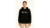 Kadın Kapüşonlu Kanguru Cepli Sweatshirt 3 İplik Pamuklu Baskılı Hoodie - Siyah Kadın Kapüşonlu Kanguru Cepli Sweatshirt 3 İplik Pamuklu Baskılı Hoodie - Siyah