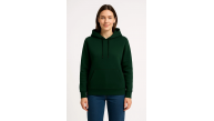 Kadın 3 İplik Pamuklu Kapüşonlu Kanguru Cepli Sweatshirt hoodie - Haki