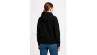 Kadın 3 İplik Pamuklu Kapüşonlu Kanguru Cepli Sweatshirt hoodie - Siyah