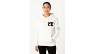 Kadın Kapüşonlu Kanguru Cepli Sweatshirt 3 İplik Pamuklu Baskılı Hoodie - Beyaz Kadın Kapüşonlu Kanguru Cepli Sweatshirt 3 İplik Pamuklu Baskılı Hoodie - Beyaz