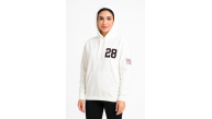 Kadın Kapüşonlu Kanguru Cepli Sweatshirt 3 İplik Pamuklu Baskılı Hoodie - Beyaz Kadın Kapüşonlu Kanguru Cepli Sweatshirt 3 İplik Pamuklu Baskılı Hoodie - Beyaz