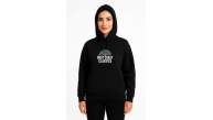 Kadın Oversize Kapüşonlu Cepli Baskılı 3 İplik Pamuklu Hoodie Sweatshirt - Siyah Kadın Oversize Kapüşonlu Cepli Baskılı 3 İplik Pamuklu Hoodie Sweatshirt - Siyah
