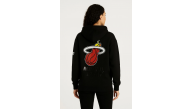 Kadın 3 İplik Pamuklu Kapüşonlu Kanguru Cepli Baskılı Hoodie Sweatshirt - Siyah